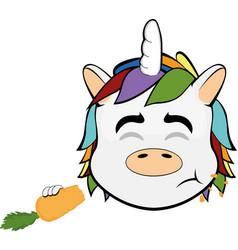 Head Unicorn Eating Carrot