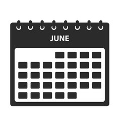 June Calendar Icon Flat Style Eps