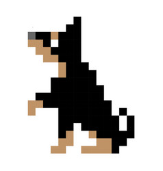 Pixel German Shepherd Dog Image For 8 Bit Games