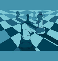 Banner With Chess In Perspective