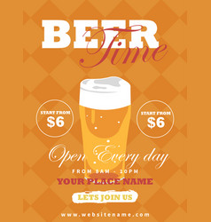 Beer Time Happy Hour Poster Flyer Design