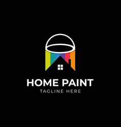 Paint Can Logo Design With Home Concept