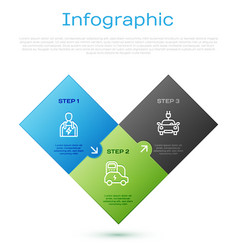 Set Line Car Mechanic Electric Car And Business