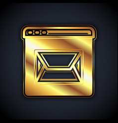 Gold Website And Envelope New Message Mail Icon