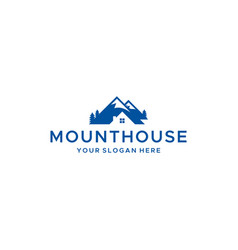 Minimalist Mounthouse Peak Home Tree Logo Design