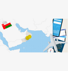 Travel To Oman Concept Map With Pin On Map