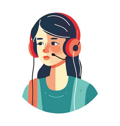 Woman With Headset Provides Customer Support