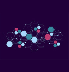 Abstract Hexagonal Molecular Structures