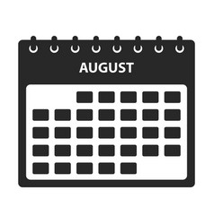 August Calendar Icon Flat Style Eps