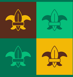 Pop Art Fleur De Lys Or Lily Flower Icon Isolated