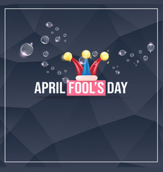 April Fools Day Banner With Funny Clown Hat