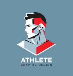 Athlete Sportsman Head Character Logo Concept Man