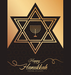 Happy Hanukkah Golden Design