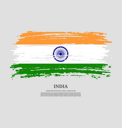 India Flag With Brush Stroke Effect