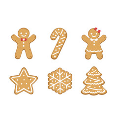 Set Of Cute Gingerbread Cookies For Christmas