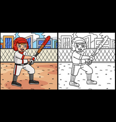 Boy Playing Baseball Coloring Page