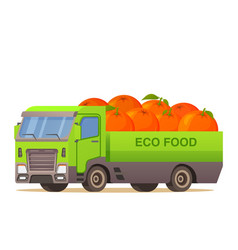 Food Delivery Truck Orange Harvesting Tropical