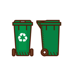 Green Recycle Garbage Bin Trash Can Isolated