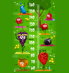 Kids Height Chart With Cartoon Berries On Yoga