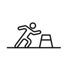 Obstacle Race Icon Black Line Art Logo