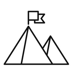 Path Flag On Mountain Icon Outline Top