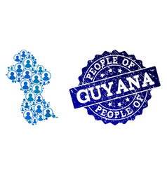 People Collage Of Mosaic Map Of Guyana