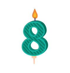 8 Burning Number Shaped Candle For Birthday