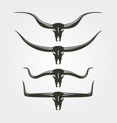 Buffalo Head Longhorn Silhouette Symbol Design