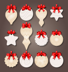 Christmas Decorations Labels With Bows