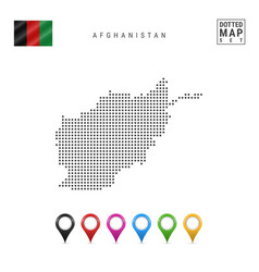 Dots Pattern Map Afganistan Stylized