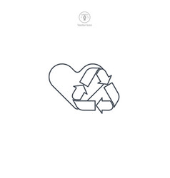 Recycling With Heart Icon Symbol Isolated