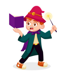 Cartoon Witch With Magic Book