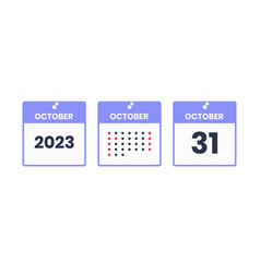 October 31 Calendar Design Icon 2023