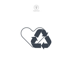 Recycling With Heart Icon Symbol Isolated