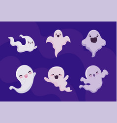 Set Of Cute Ghosts