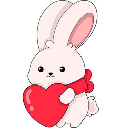 Valentines Day Sticker Bunny Hugging Love