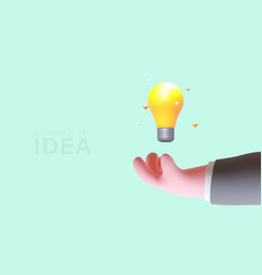 Idea Concept 3d Hand Catches Bright Light