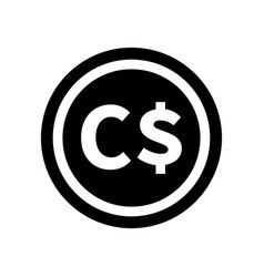 Silhouette Icon Of Canadian Dollar