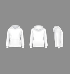 3d Realistic Hoodie Sweatshirt White Mockup