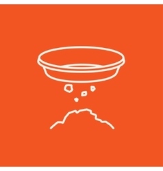 Bowl For Sifting Gold Line Icon