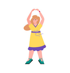 Dancing Woman Holding Hands Above Her Head Flat