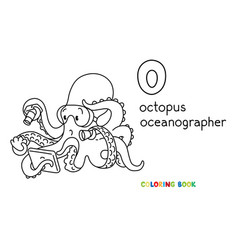 Octopus Oceanographer Abc Coloring Book Alphabet O