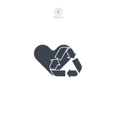 Recycling With Heart Icon Symbol Isolated