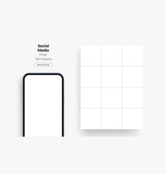 Smartphone With Blank Social Media Puzzle Template