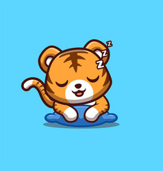 Tiger Sleepy Cute Creative Kawaii Cartoon Mascot