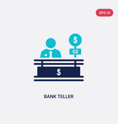 Two Color Bank Teller Icon From Business Concept