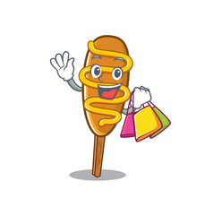 A Friendly Rich Corn Dog Waving And Holding