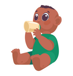 Afro Baby Drinking Milk