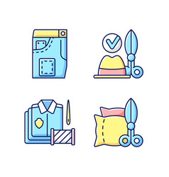 Clothing Alteration Service Rgb Color Icons Set