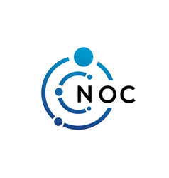 Noc Letter Technology Logo Design On White